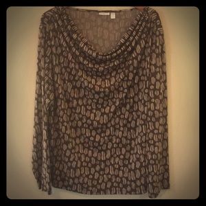 Croft&Barrow-Brown cowl neck top